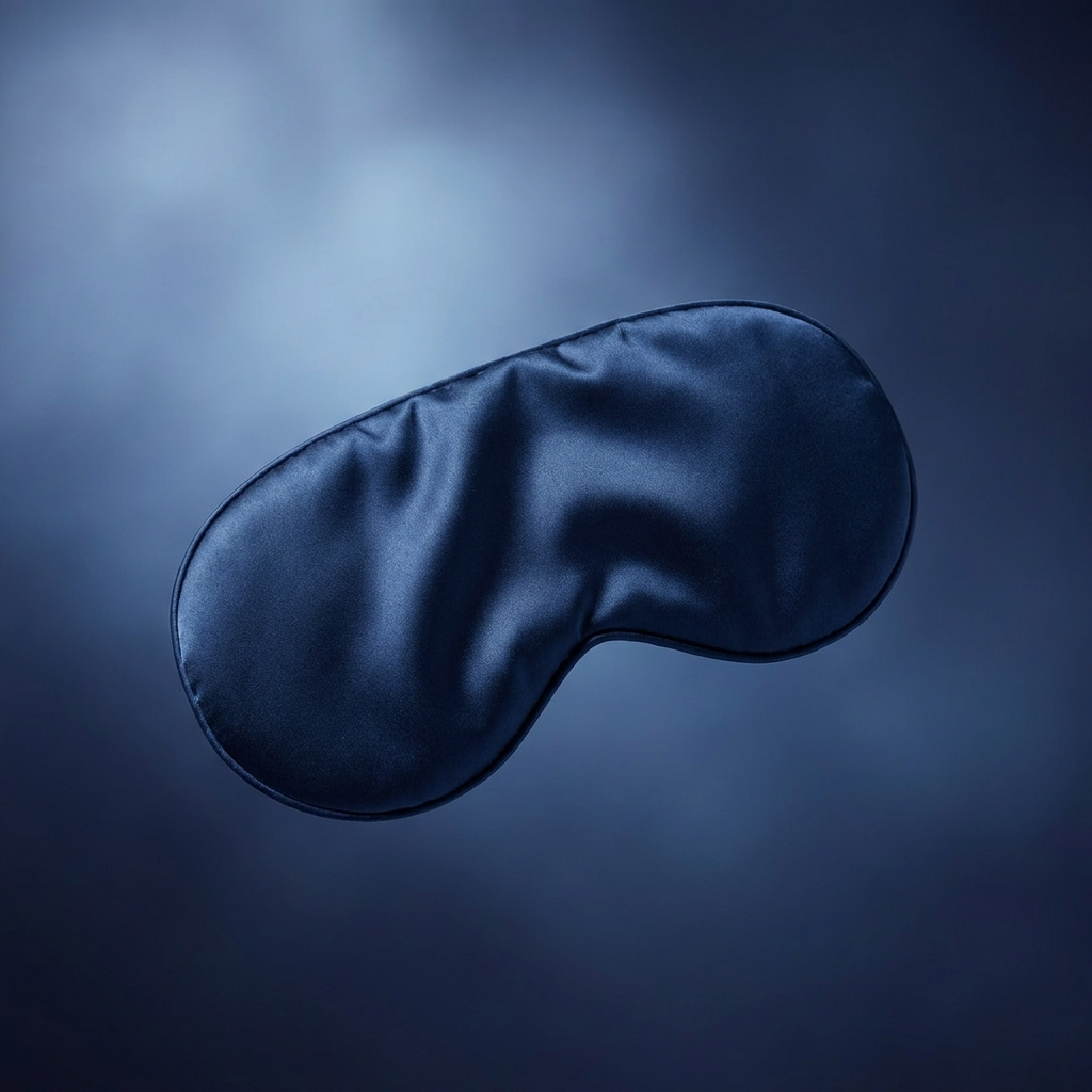 Nidra silk sleep mask floating, alternate moonlit composition